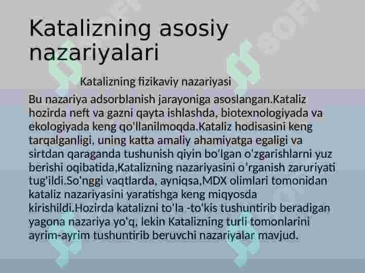 KATALIZ NAZARIYALARI 6