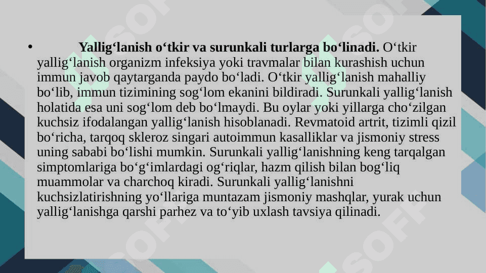 Surunkali yallig’lanish 2