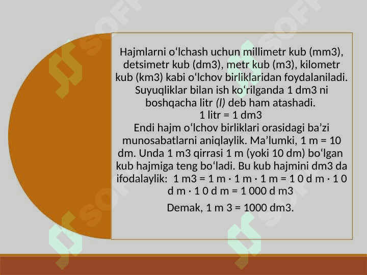 HAJM O‘LCHOVLARI. JISMNING HAJMI VA ULARNI O‘LCHASH 4
