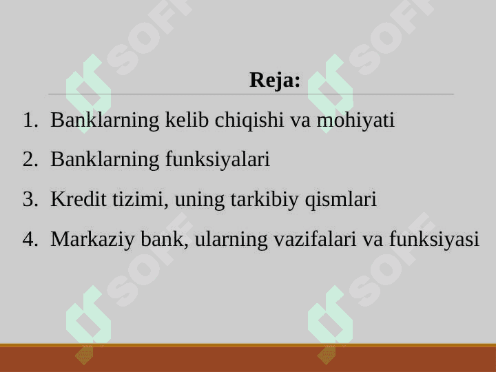 Banklarning kelib chiqishi va bank tizimi 2