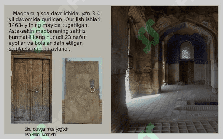 Samarqanddagi "Ishratxona maqbarasi" 4