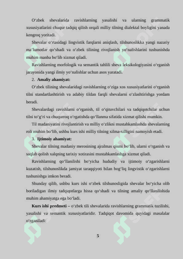 O‘zbek shevalarida ravish va uning yasalishi 4