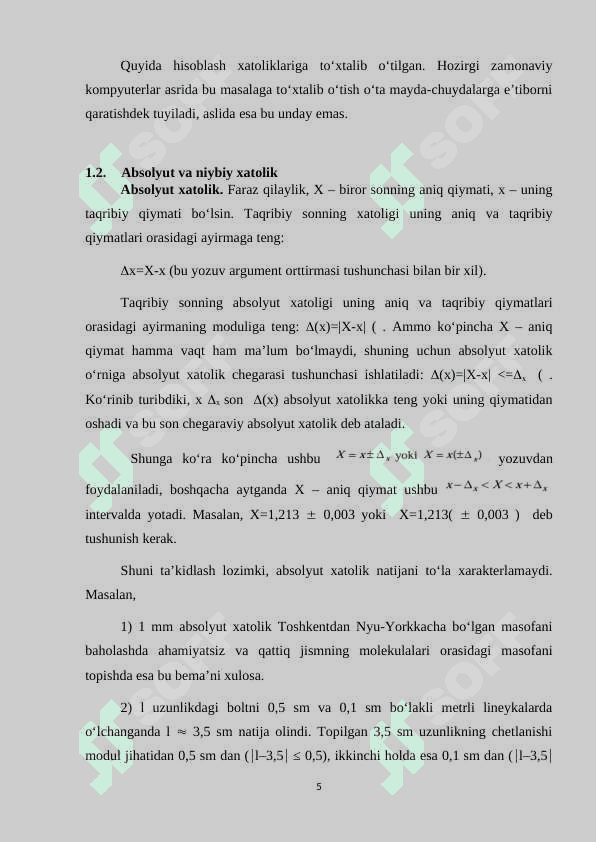 Xatoliklar va ularning turlari 5