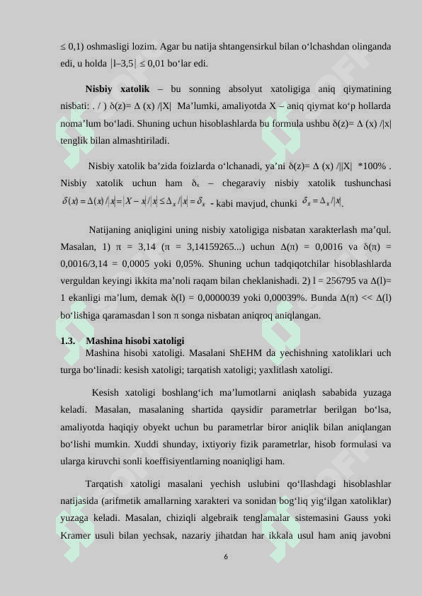 Xatoliklar va ularning turlari 6