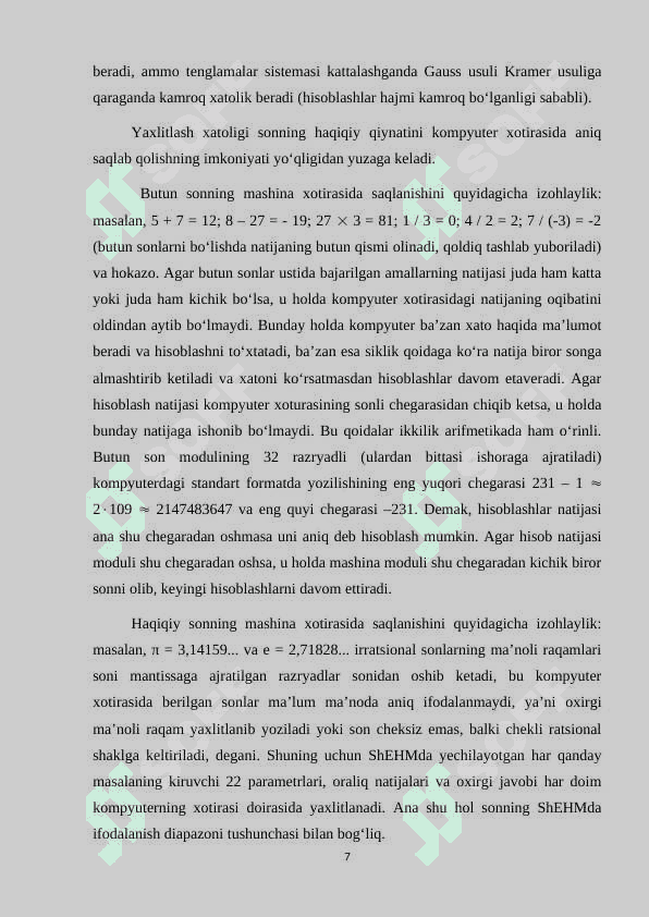 Xatoliklar va ularning turlari 7