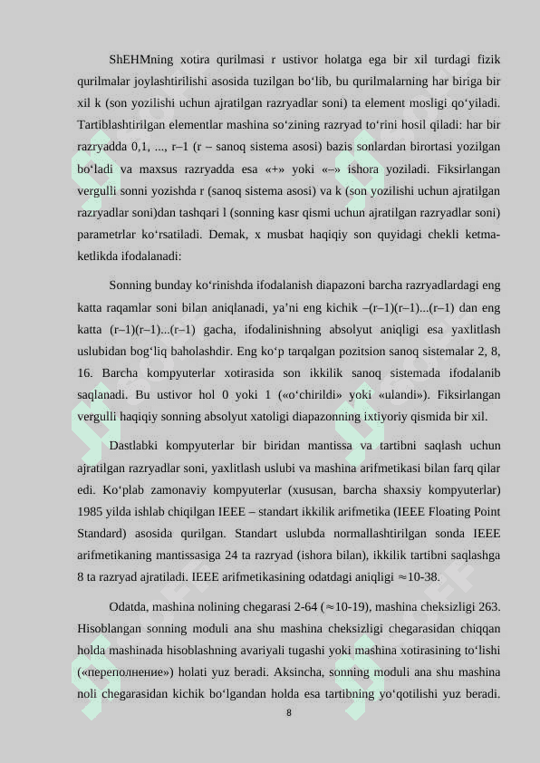 Xatoliklar va ularning turlari 8