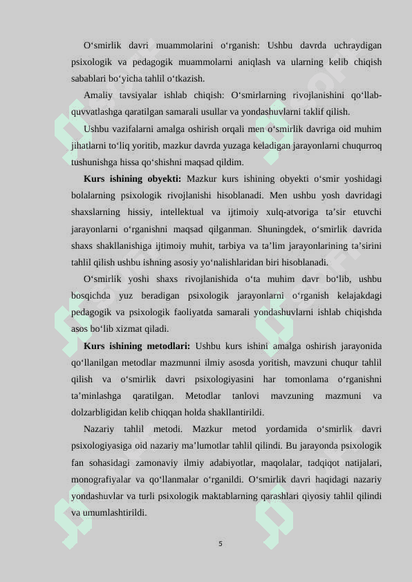 O‘smirlar to‘g‘risida umumiy tushuncha 5