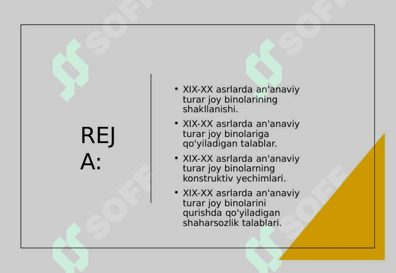 XIX-XX asrlarda an'anaviy turar uy-joylar konstruksiyalari 2