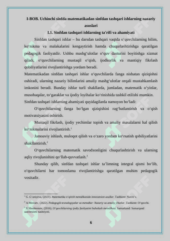 “Uchinchi sinfda matematikadan sinfdan tashqari ishlarni tashkil qilish metodikasi. 5