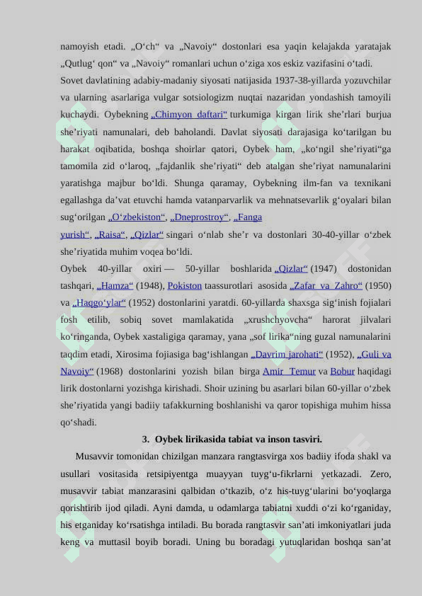 Oybek lirikasida tabiat va inson munosabatlari tasviri 4