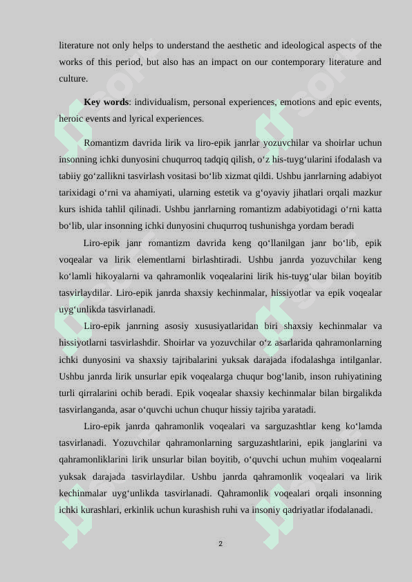 RОMАNTIZM DАVRIDА LIRIK VА LIRО- EPIK JАNRLАR maqola 2