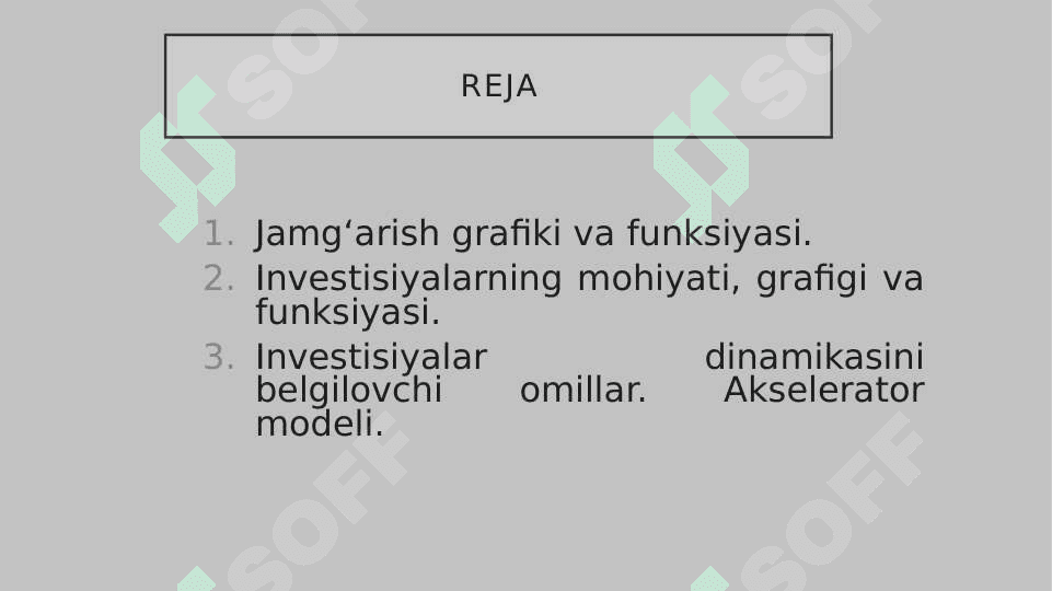 Jamg'arish va investitsiya funksiyalari 2