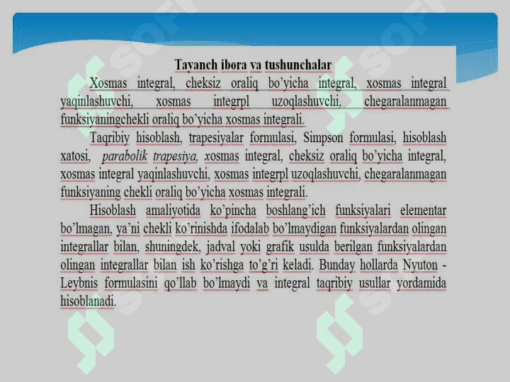 Xosmas integrallar 2