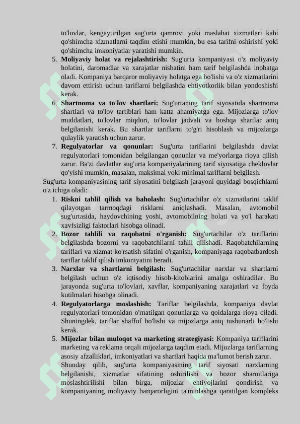 Islom sug‘urtada tarif siyosati 3