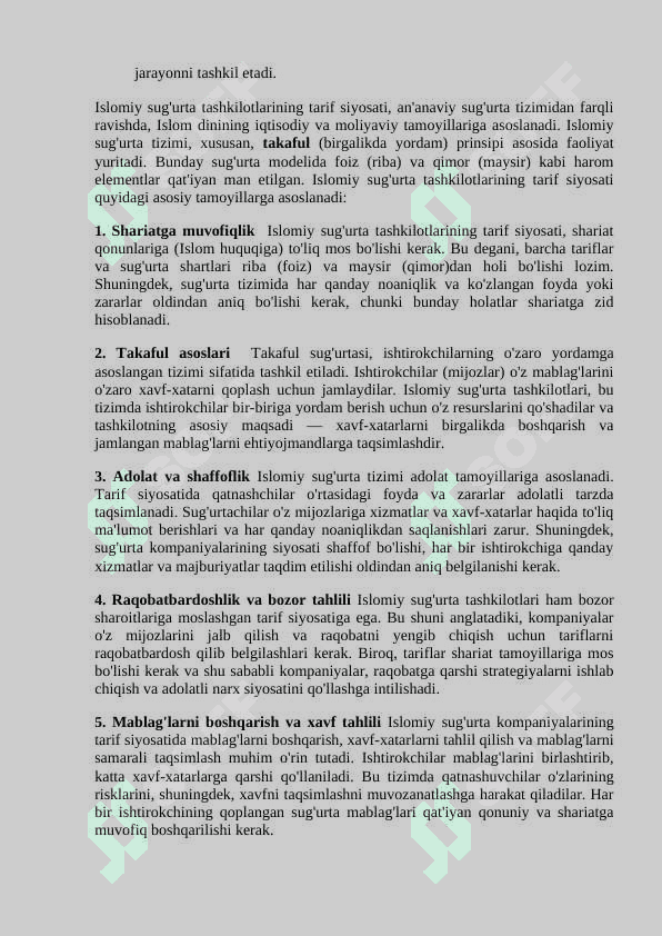 Islom sug‘urtada tarif siyosati 4