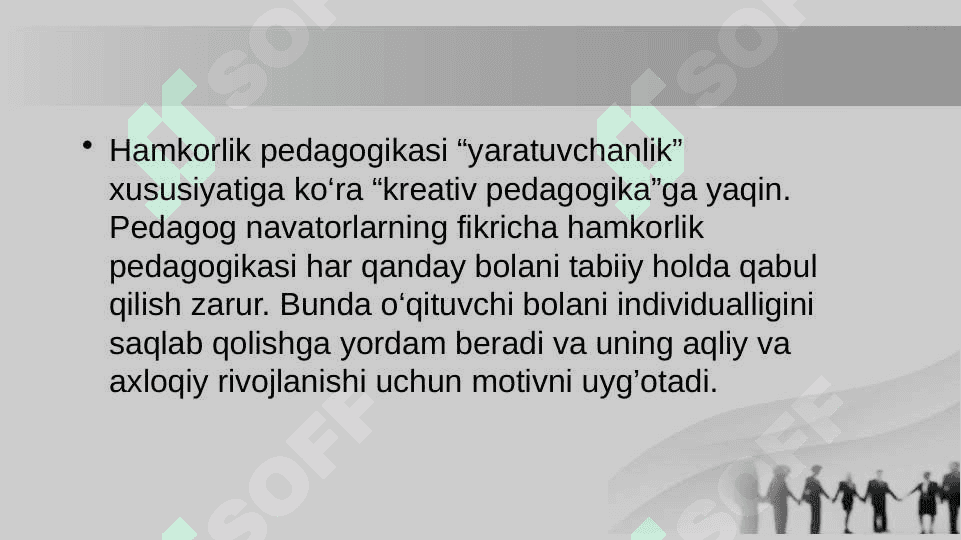 Hamkorlik pedagogikasining tarkibiy qismlari 8