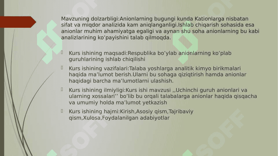 Anionlarning uchinchi guruhi va ularga xos sifat reaksiyalari 3