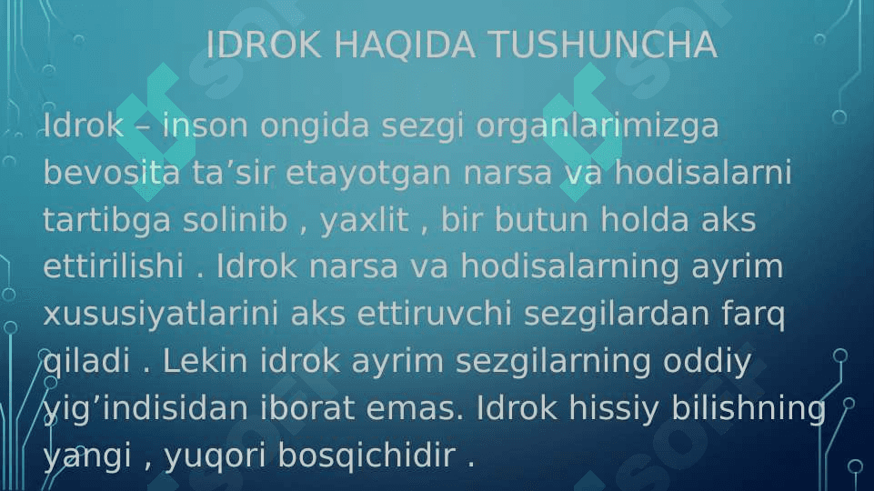 Idrok murakkab psixik jarayon sifatida 3
