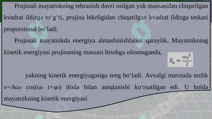Prujinali va matematik mayatniklar 6
