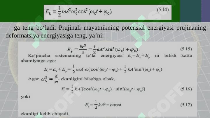 Prujinali va matematik mayatniklar 7