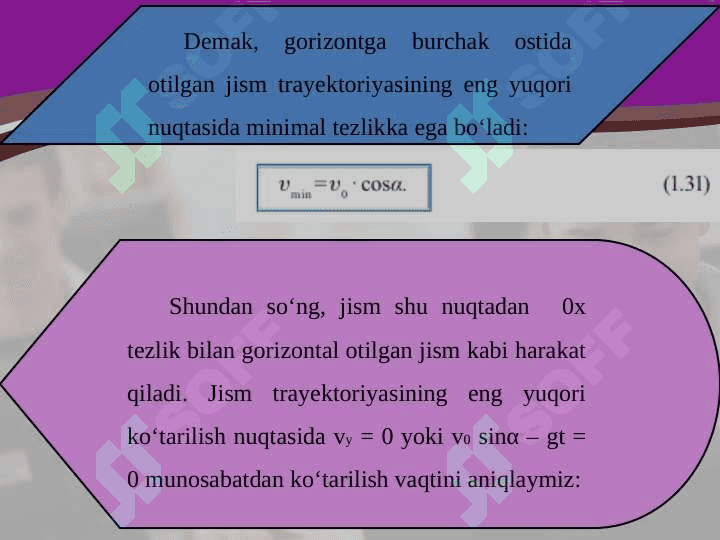 GORIZONTGA QIYA OTILGAN JISM HARAKATI 6