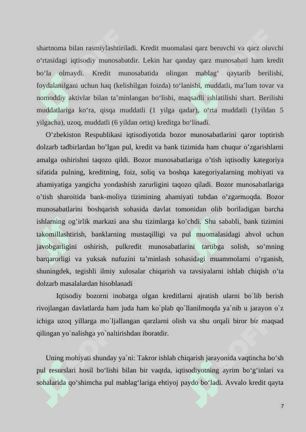 Kreditning mohiyati va moliya tizimidagi roli 7