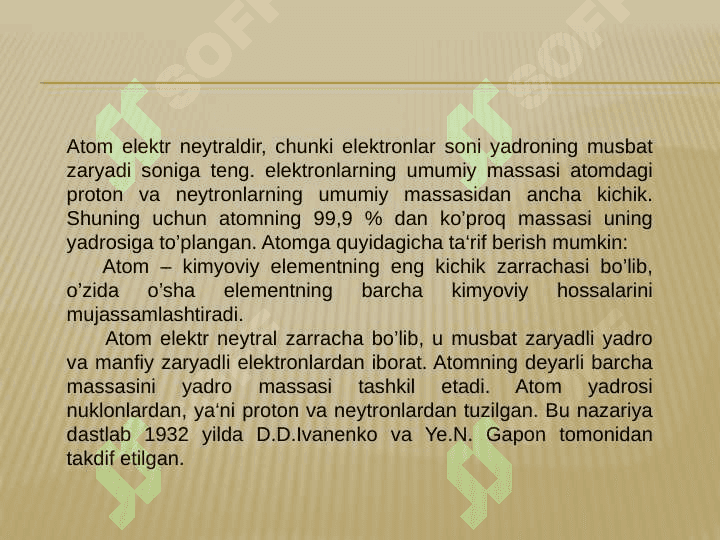 Atomning modellari. Rezerford tajribasi 3