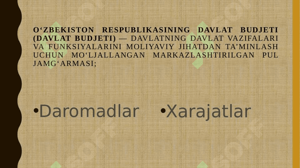 Davlat budjeti xarajatlari 2