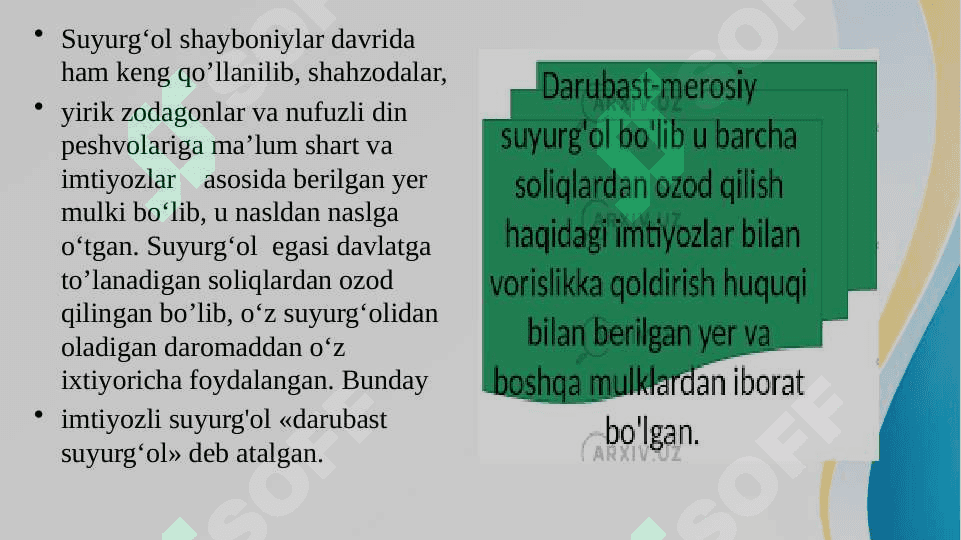 Buxoro xonligida yer egaligi  shakllari 5