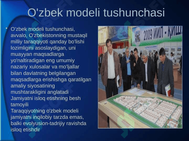 O'zbekiston respublikasi taraqqiyot o'zbek modeli 3