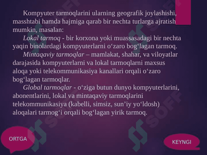 TELEKOMUNIKATSIYA VA TARMOQLAR. TASHKILOT TARMOQLARI pptx 4