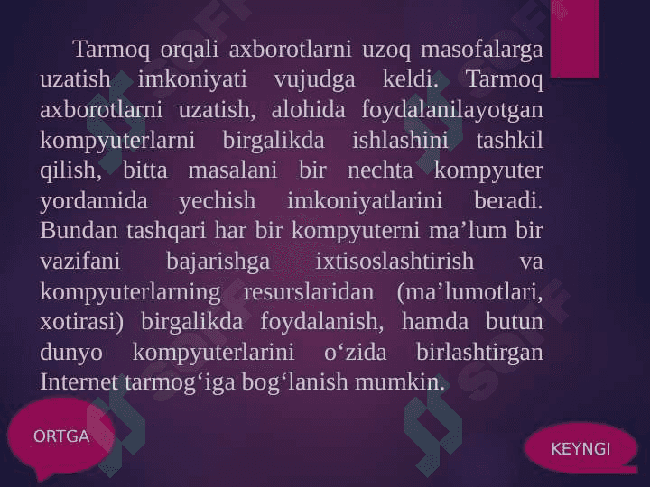 TELEKOMUNIKATSIYA VA TARMOQLAR. TASHKILOT TARMOQLARI pptx 5