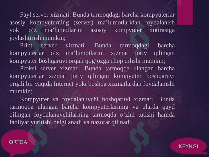 TELEKOMUNIKATSIYA VA TARMOQLAR. TASHKILOT TARMOQLARI pptx 7