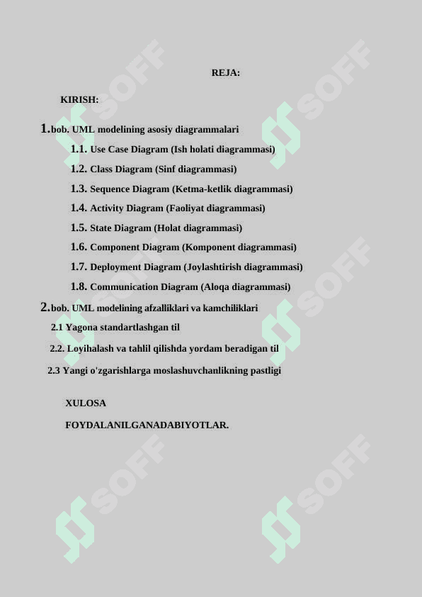 UML modeli tilida axborot tizimlarini loyihalash texnologiyalari 2