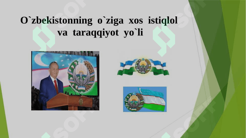 O`zbekistonning  o`ziga  xos  istiqlol  va  taraqqiyot  yo`li pptx 2