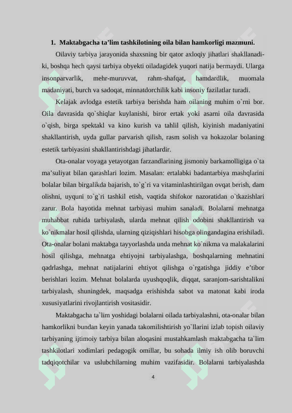 Maktabgacha ta’lim muassasasi, oila va maktab hamkorligi 4