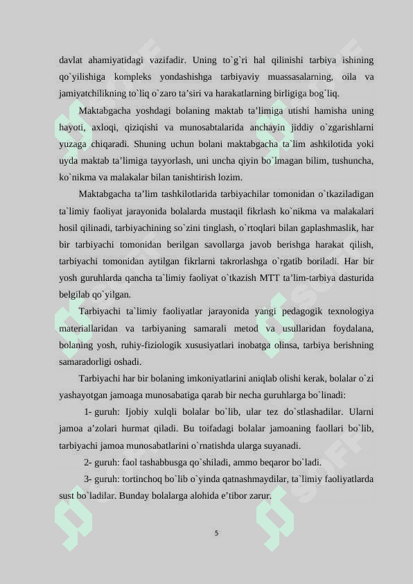 Maktabgacha ta’lim muassasasi, oila va maktab hamkorligi 5
