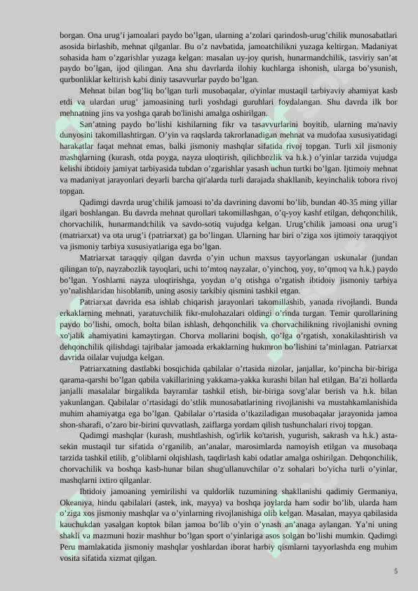 JISMONIY TARBIYA VA SPORT TARIXI 5