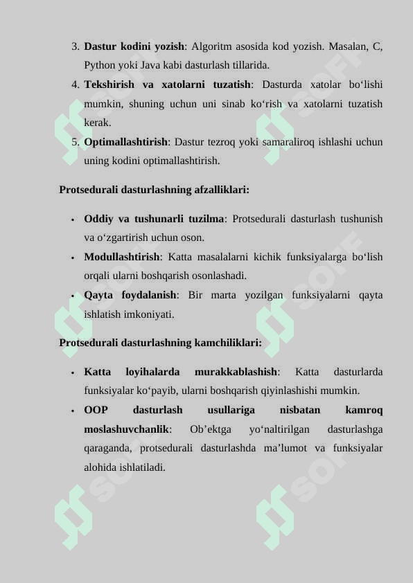 PROTSEDURALI ALGORITMLAR METODI 3
