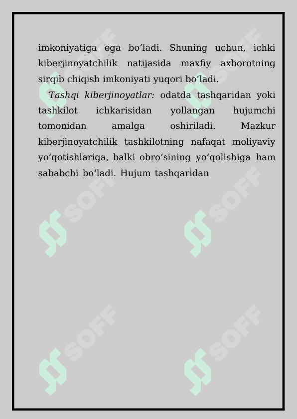 Kiberjinoyatchilik va uni keng tarqalishining sabablari 4