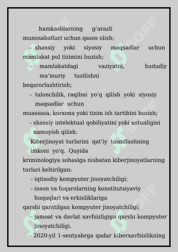 Kiberjinoyatchilik va uni keng tarqalishining sabablari 6