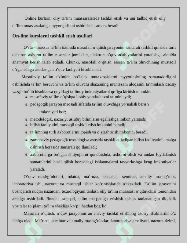 Online o’quv platfromasini loyihalash 6
