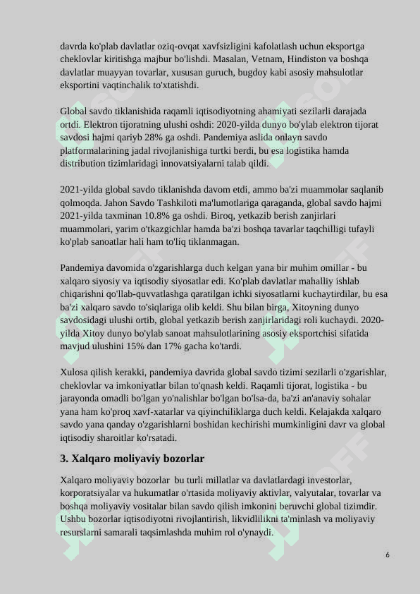 Covid-19 pandemiyasining jahon iqtisodiyotiga ta`siri 6