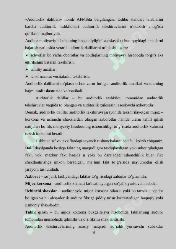AUDITORLIK DALILLAR VA ULARNI OLISH USULLARI 5