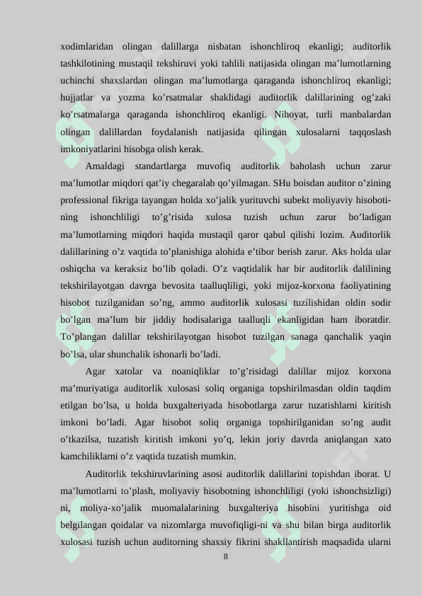 AUDITORLIK DALILLAR VA ULARNI OLISH USULLARI 7