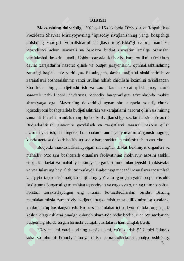 BUDJETLASHTIRISH VA XARAJATLARNI NAZORAT QILISH 2