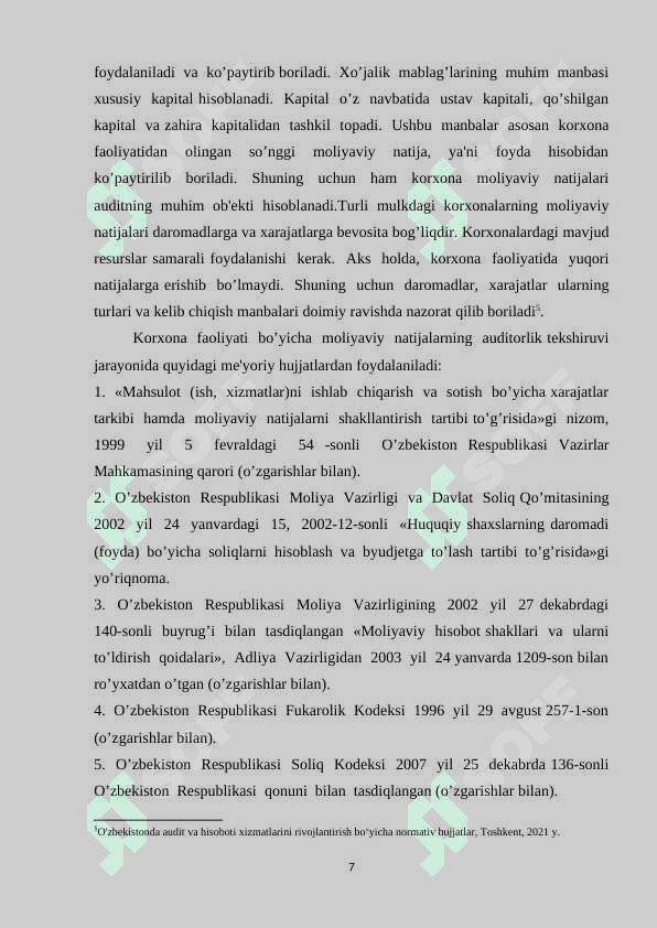 MOLIYAVIY FAOLIYAT BO'YICHA QILINGAN HARAJATLAR AUDITI 6