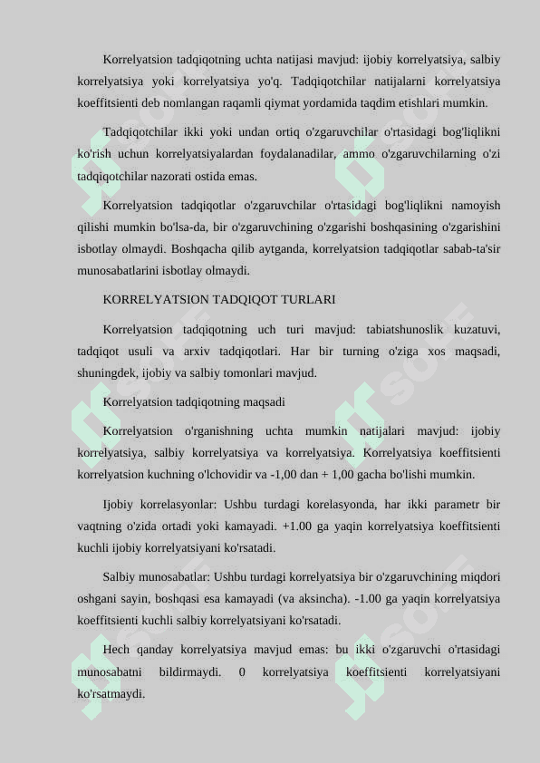 KORRELYATSION TADQIQOTLAR. 2