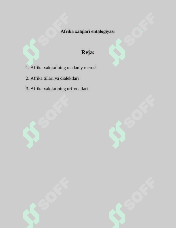 Afrika xalqlari entalogiyasi 2
