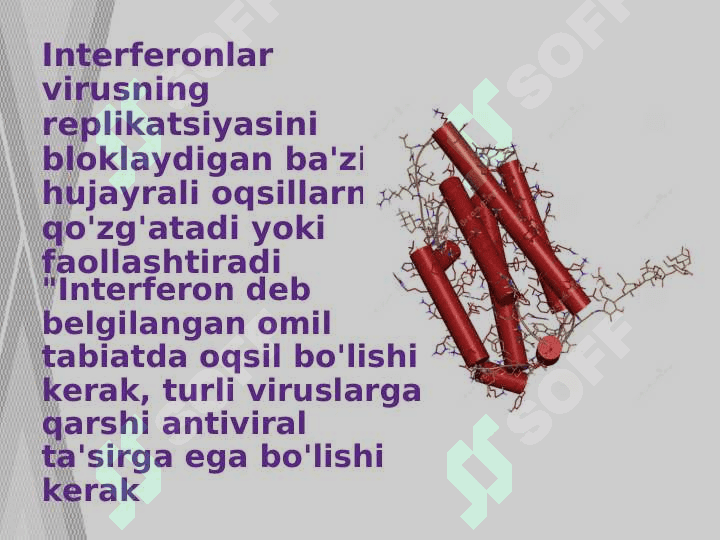 Interferon va sitokinlar sintezlanish va ta’sir mexanizimi 3